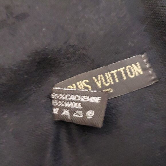 LOUIS VUITTON LV Luxury Vintage Black Monogram Scarf Shawl Wrap - Picture 4 of 11